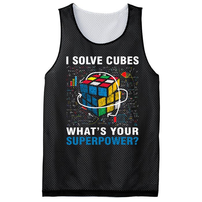 I Solve Cubes Superpower Funny Speed Cubing Mesh Reversible Basketball Jersey Tank