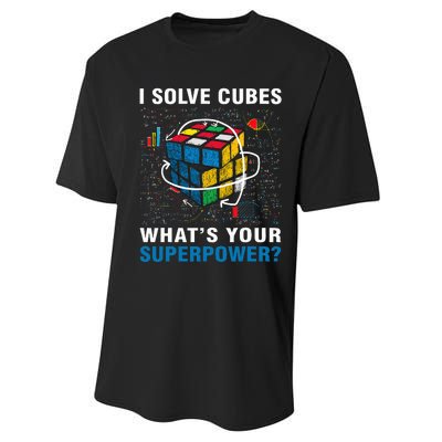 I Solve Cubes Superpower Funny Speed Cubing Performance Sprint T-Shirt