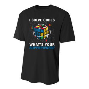 I Solve Cubes Superpower Funny Speed Cubing Youth Performance Sprint T-Shirt