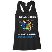 I Solve Cubes Superpower Funny Speed Cubing Women's Racerback Tank