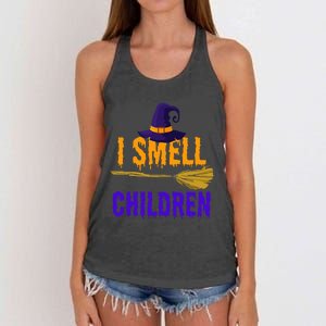 I Smell Children Witch Halloween Costume Women's Knotted Racerback Tank