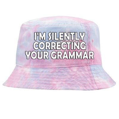 I'm Silently Correcting Your Grammar Wo Teacher Tie-Dyed Bucket Hat