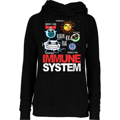 Immune System Cells Biology Cell Science Humor Womens Funnel Neck Pullover Hood