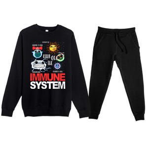 Immune System Cells Biology Cell Science Humor Premium Crewneck Sweatsuit Set