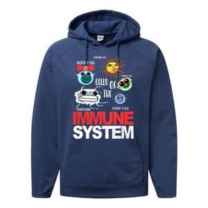 Immune System Cells Biology Cell Science Humor Performance Fleece Hoodie