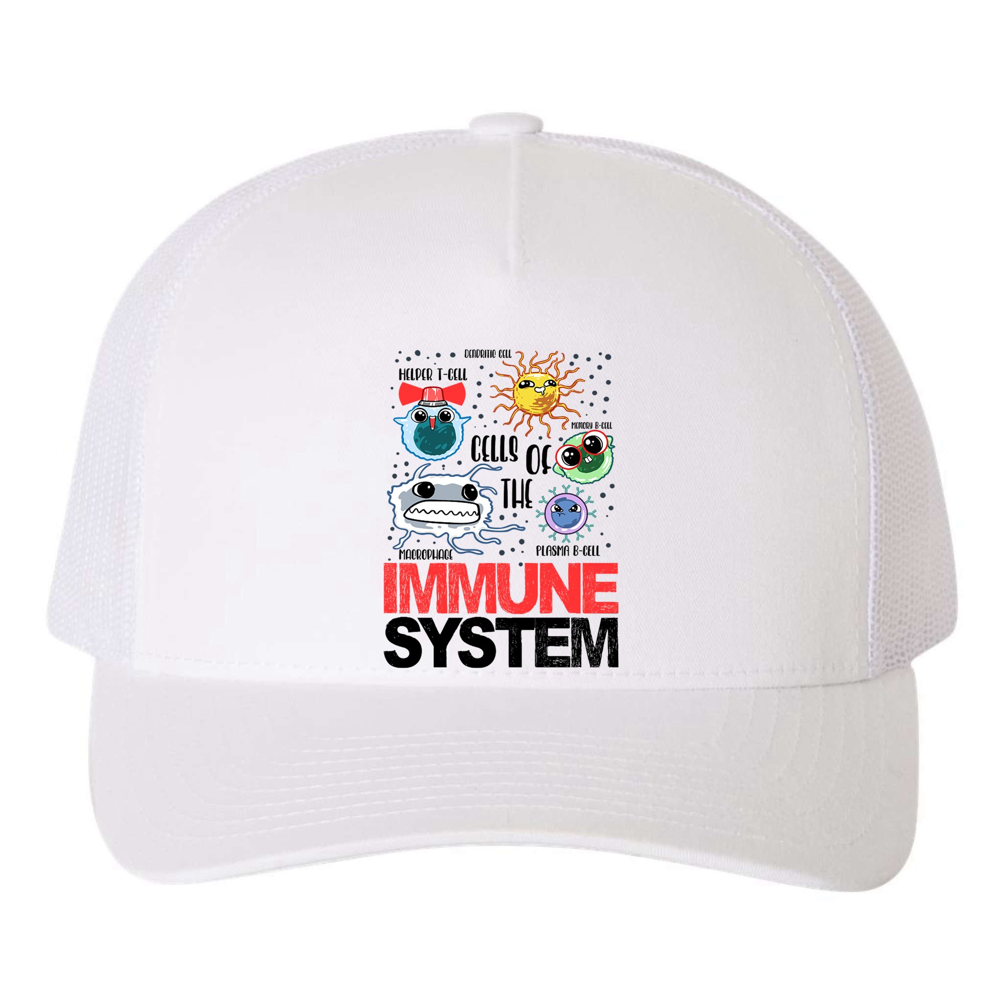 Immune System Cells Biology Cell Science Humor Yupoong Adult 5-Panel Trucker Hat