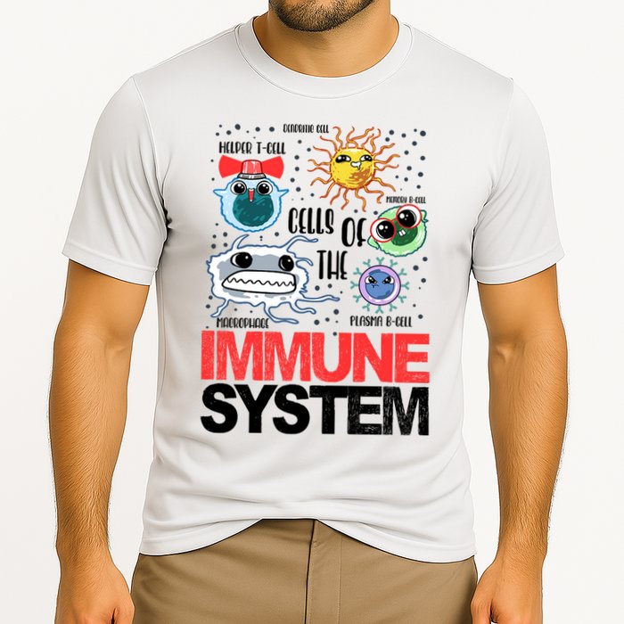 Immune System Cells Biology Cell Science Humor Cooling Performance Crew T-Shirt