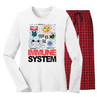 Immune System Cells Biology Cell Science Humor Women's Long Sleeve Flannel Pajama Set 