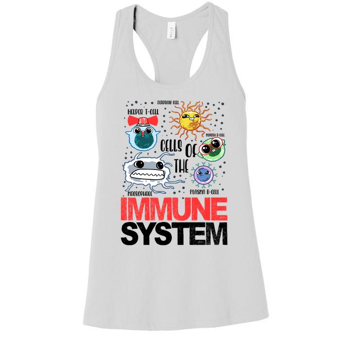 Immune System Cells Biology Cell Science Humor Women's Racerback Tank