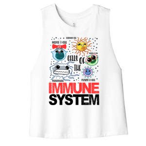 Immune System Cells Biology Cell Science Humor Women's Racerback Cropped Tank