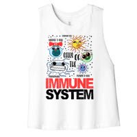 Immune System Cells Biology Cell Science Humor Women's Racerback Cropped Tank