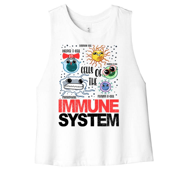 Immune System Cells Biology Cell Science Humor Women's Racerback Cropped Tank