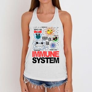 Immune System Cells Biology Cell Science Humor Women's Knotted Racerback Tank