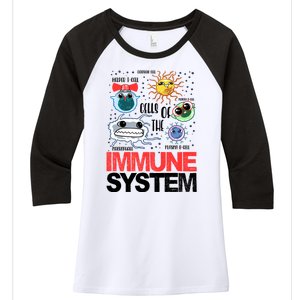 Immune System Cells Biology Cell Science Humor Women's Tri-Blend 3/4-Sleeve Raglan Shirt