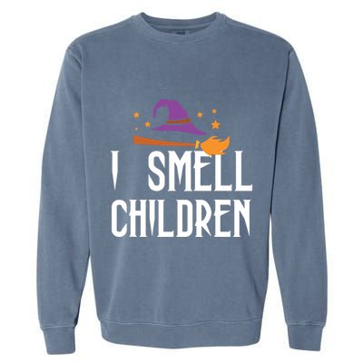 I Smell Children Funny Halloween Teacher Gift Garment-Dyed Sweatshirt