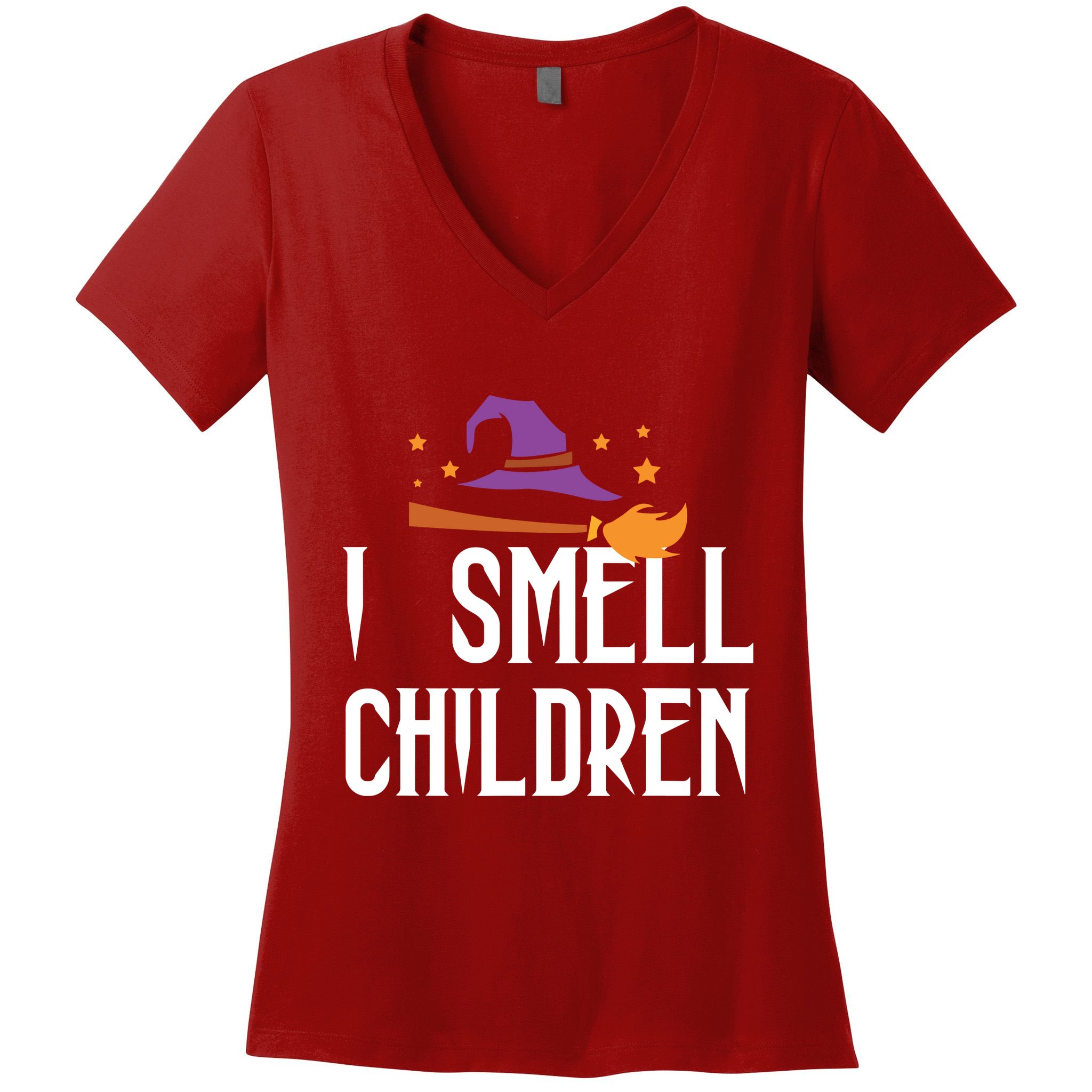 I Smell Children Funny Halloween Teacher Gift Women's V-Neck T-Shirt
