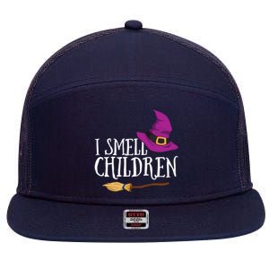 I Smell Children Teacher Halloween Party Witch Easy Costume 7 Panel Mesh Trucker Snapback Hat