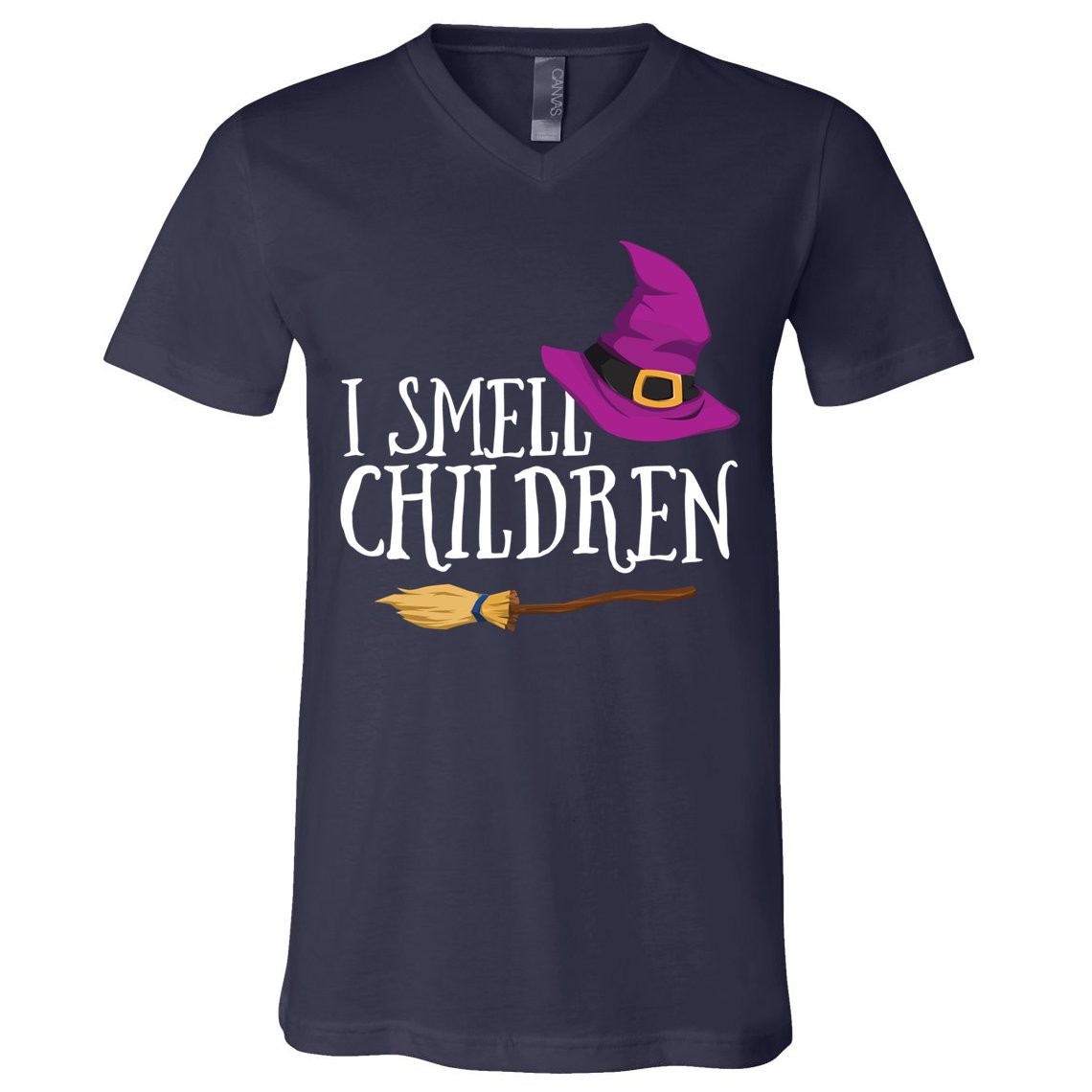 I Smell Children Teacher Halloween Party Witch Easy Costume V-Neck T-Shirt
