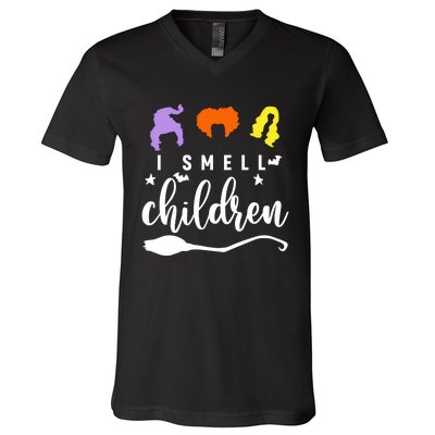 I Smell Children Witch Halloween Costume V-Neck T-Shirt