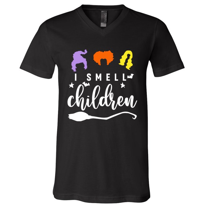 I Smell Children Witch Halloween Costume V-Neck T-Shirt