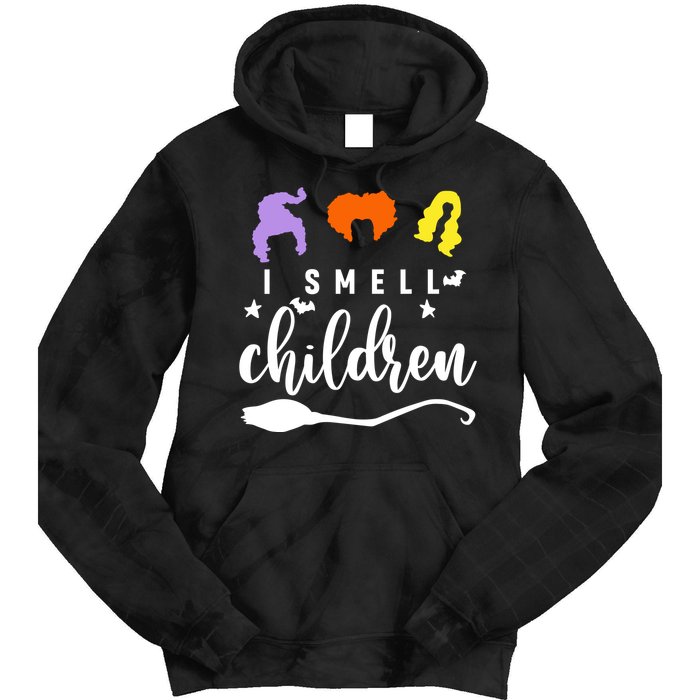 I Smell Children Witch Halloween Costume Tie Dye Hoodie