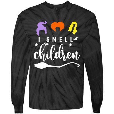 I Smell Children Witch Halloween Costume Tie-Dye Long Sleeve Shirt