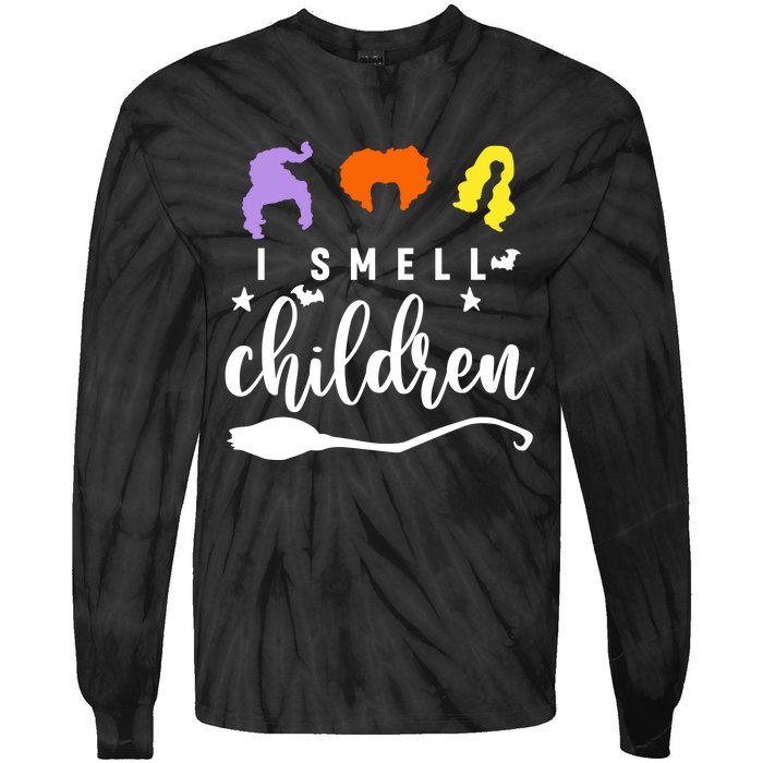 I Smell Children Witch Halloween Costume Tie-Dye Long Sleeve Shirt