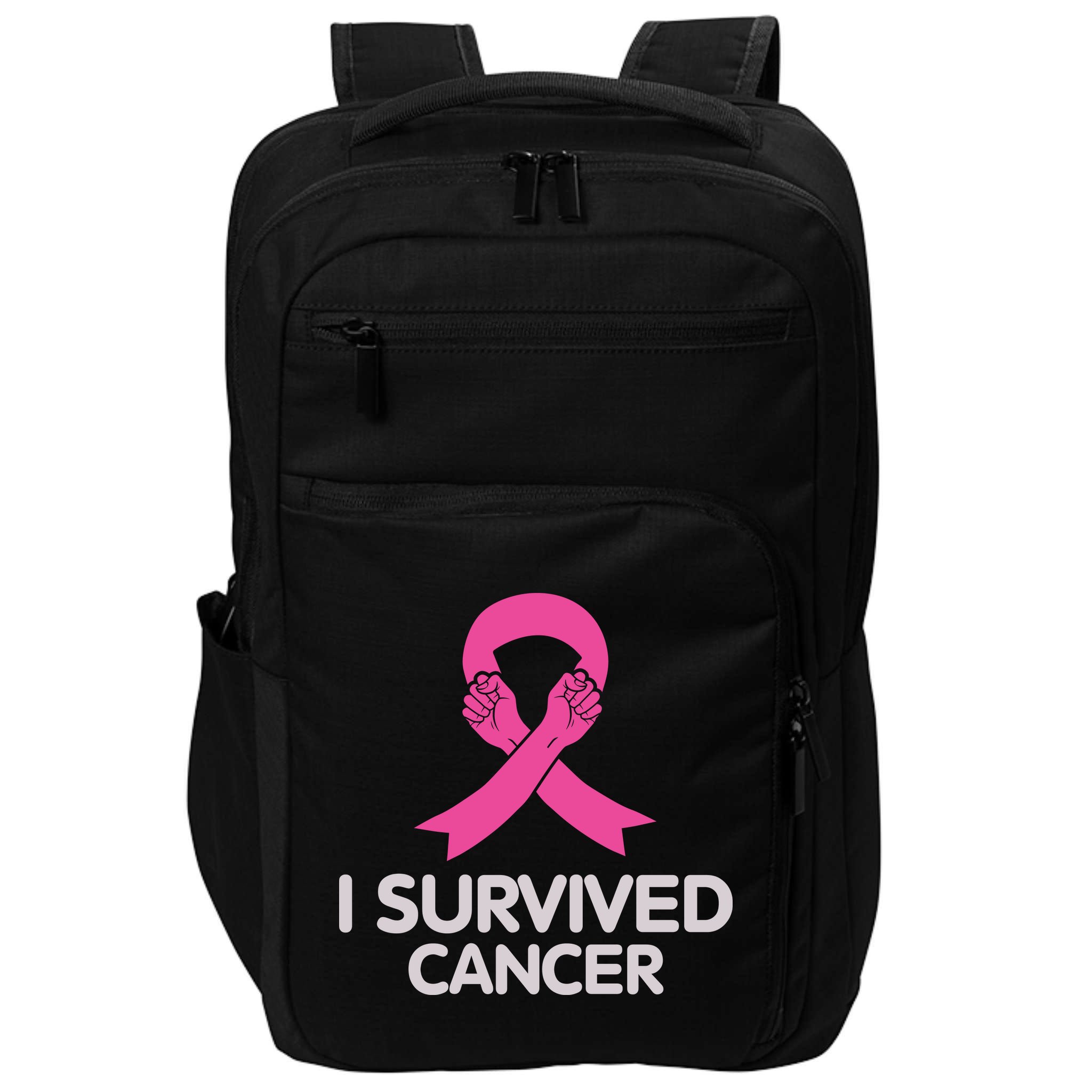 I Survived Cancer Breast Cancer Awareness Impact Tech Backpack