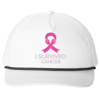 I Survived Cancer Breast Cancer Awareness Snapback Five-Panel Rope Hat