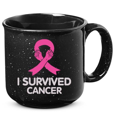 I Survived Cancer Breast Cancer Awareness 15oz Campfire Ceramic Mug