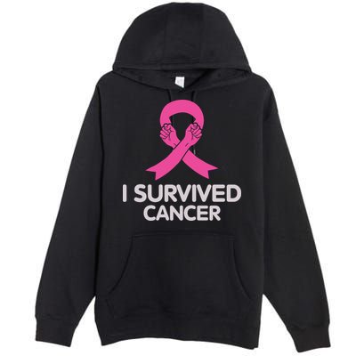 I Survived Cancer Breast Cancer Awareness Premium Pullover Hoodie