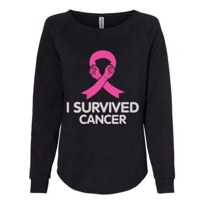 I Survived Cancer Breast Cancer Awareness Womens California Wash Sweatshirt