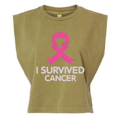 I Survived Cancer Breast Cancer Awareness Garment-Dyed Women's Muscle Tee