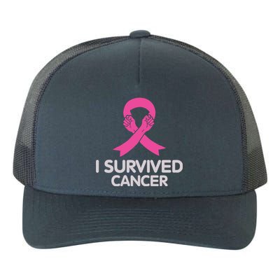 I Survived Cancer Breast Cancer Awareness Yupoong Adult 5-Panel Trucker Hat