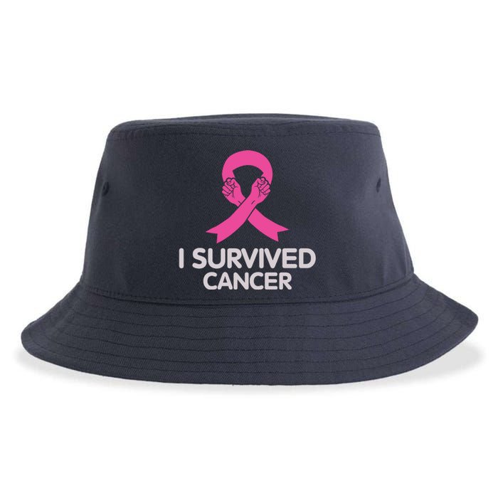 I Survived Cancer Breast Cancer Awareness Sustainable Bucket Hat