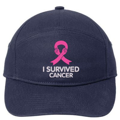 I Survived Cancer Breast Cancer Awareness 7-Panel Snapback Hat