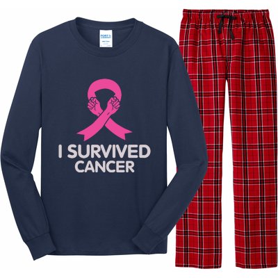 I Survived Cancer Breast Cancer Awareness Long Sleeve Pajama Set