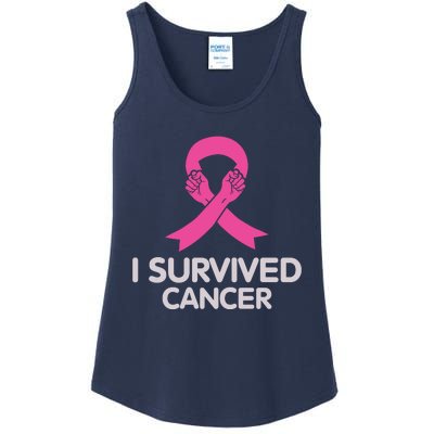 I Survived Cancer Breast Cancer Awareness Ladies Essential Tank