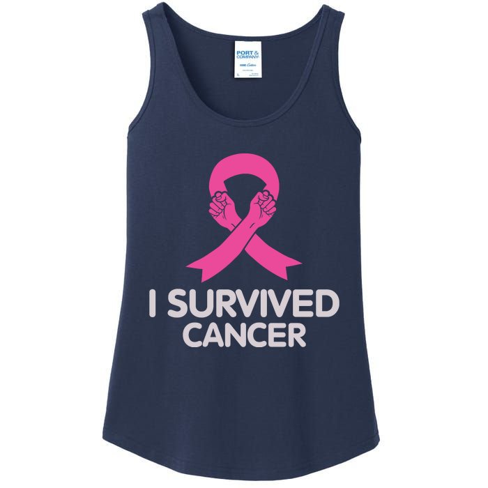 I Survived Cancer Breast Cancer Awareness Ladies Essential Tank