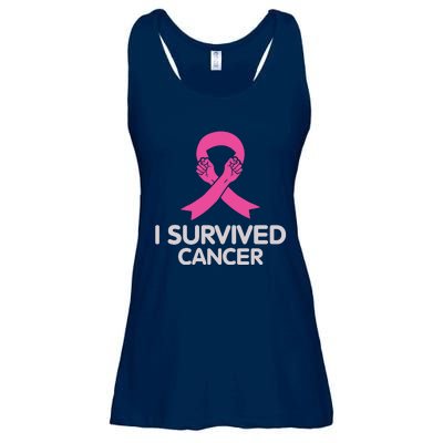 I Survived Cancer Breast Cancer Awareness Ladies Essential Flowy Tank