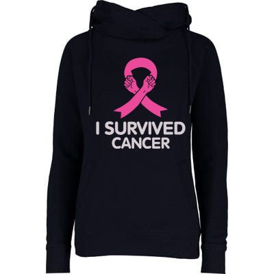 I Survived Cancer Breast Cancer Awareness Womens Funnel Neck Pullover Hood