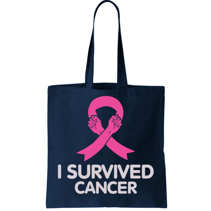 I Survived Cancer Breast Cancer Awareness Tote Bag