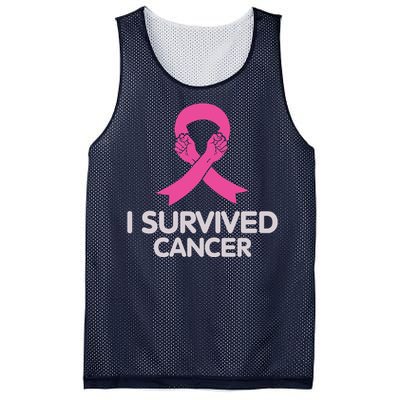 I Survived Cancer Breast Cancer Awareness Mesh Reversible Basketball Jersey Tank