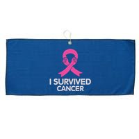 I Survived Cancer Breast Cancer Awareness Large Microfiber Waffle Golf Towel