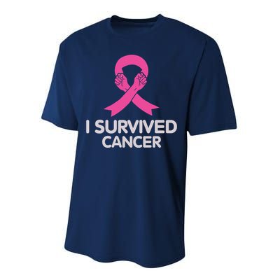 I Survived Cancer Breast Cancer Awareness Performance Sprint T-Shirt