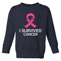 I Survived Cancer Breast Cancer Awareness Toddler Sweatshirt