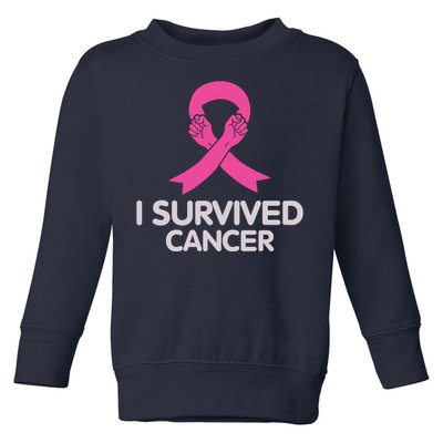 I Survived Cancer Breast Cancer Awareness Toddler Sweatshirt