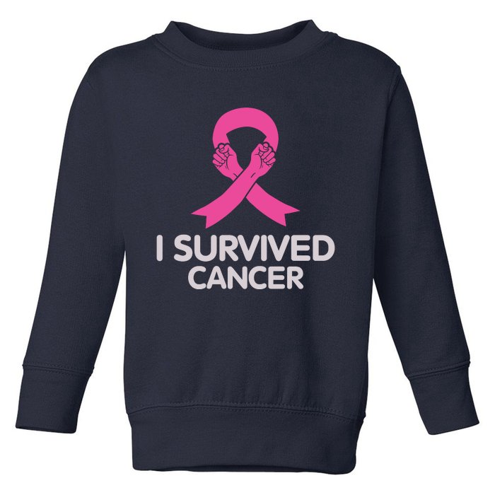 I Survived Cancer Breast Cancer Awareness Toddler Sweatshirt