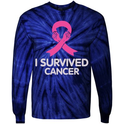 I Survived Cancer Breast Cancer Awareness Tie-Dye Long Sleeve Shirt