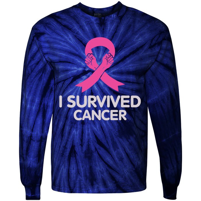 I Survived Cancer Breast Cancer Awareness Tie-Dye Long Sleeve Shirt